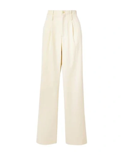 Shop Commission Woman Pants Ivory Size 8 Wool In White