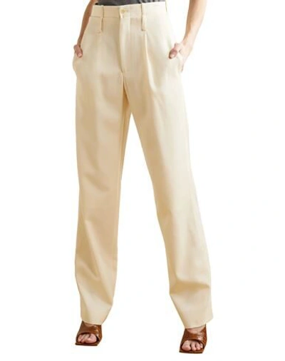 Shop Commission Woman Pants Ivory Size 6 Wool In White