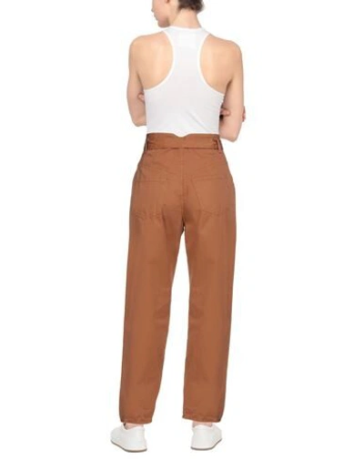 Shop Pinko Woman Pants Camel Size 10 Cotton In Beige