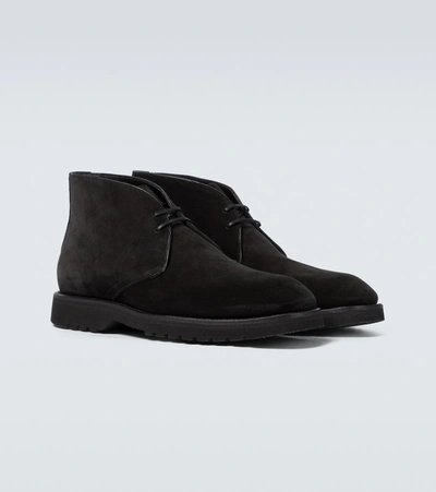 Shop Tom Ford Lace-up Suede Boots In Black