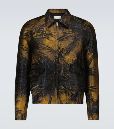 Shop Saint Laurent Teddy Printed Satin Jacket In Multicoloured