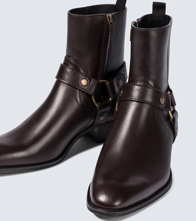 Shop Saint Laurent Wyatt Harness Chelsea Boots In Brown