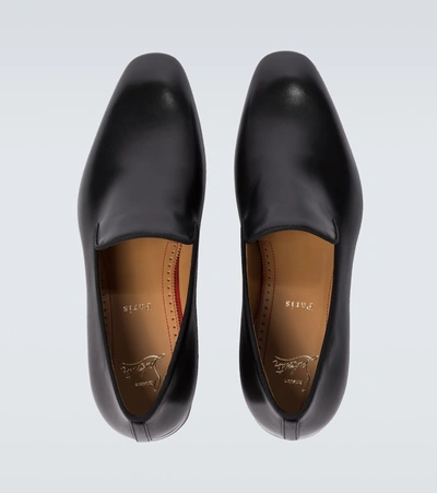 Shop Christian Louboutin Dandelion Leather Loafers In Black