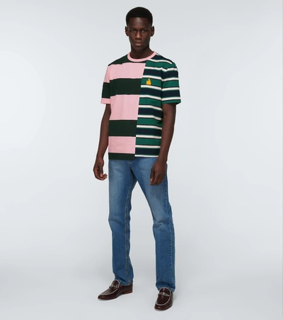 Shop Lanvin Striped Colorblocked T-shirt In Multicoloured