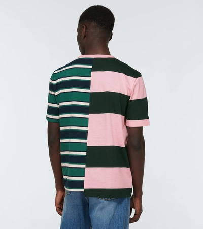 Shop Lanvin Striped Colorblocked T-shirt In Multicoloured