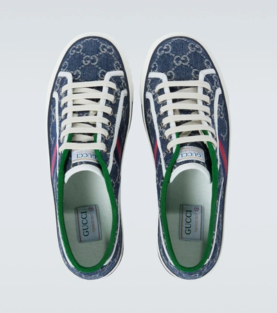 Shop Gucci Tennis 1977 Gg Sneakers In Blue