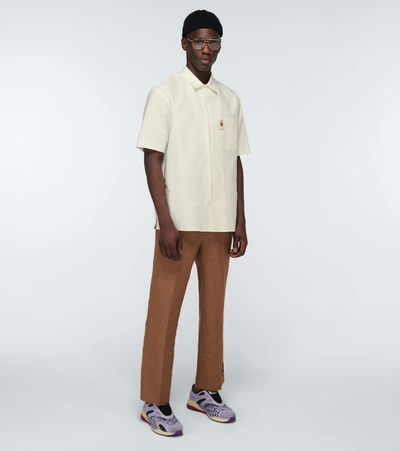 Shop Gucci Oxford Cotton Bowling Shirt In White