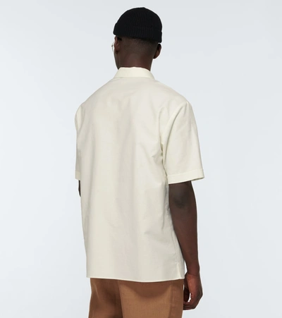 Shop Gucci Oxford Cotton Bowling Shirt In White