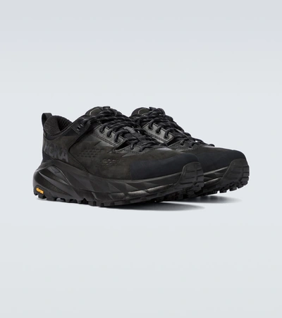 Shop Hoka One One Kaha Low Gore-tex® Sneakers In Black