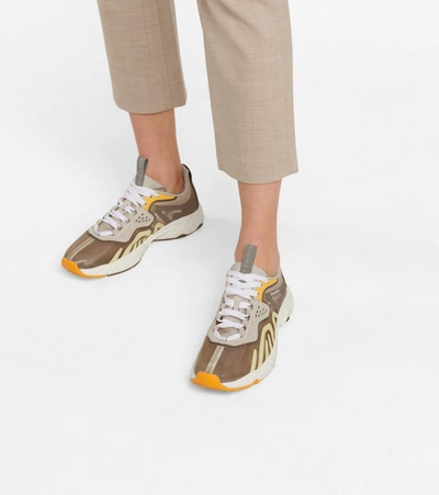 Shop Acne Studios Ripstop And Mesh Sneakers In Beige