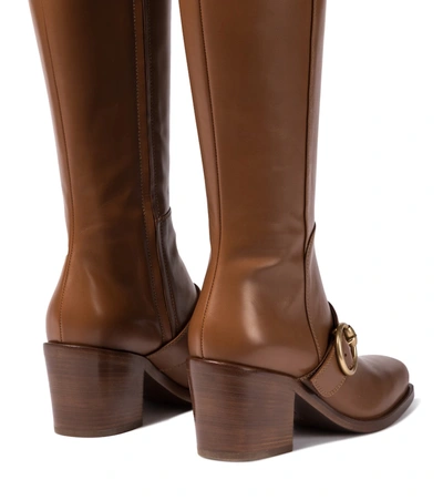 Shop Gianvito Rossi Wayne 60 Leather Knee-high Boots In Brown