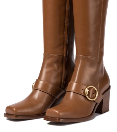 Shop Gianvito Rossi Wayne 60 Leather Knee-high Boots In Brown