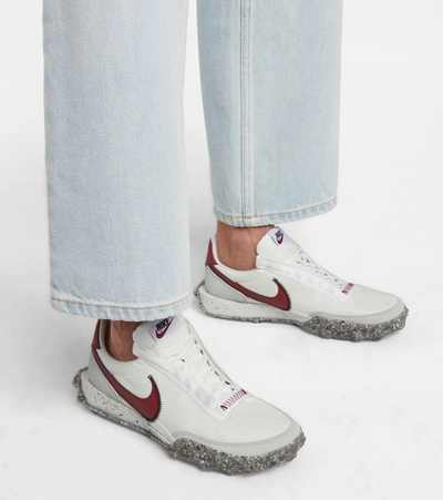 Shop Nike Waffle Racer Crater Sneakers In White