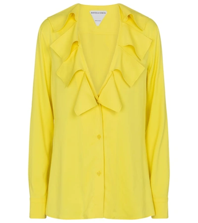 Shop Bottega Veneta Ruffle-trimmed Shirt In Yellow