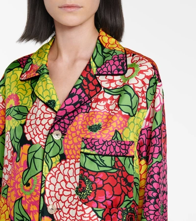 Shop Gucci X Ken Scott Floral Silk Shirt In Pink