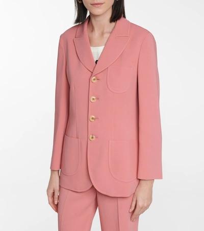Shop Gucci Stretch-cady Blazer In Pink
