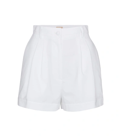 Shop Alaïa High-rise Cotton Shorts In White