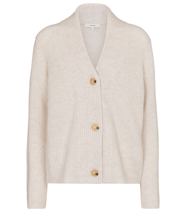 white cashmere cardigan sweater
