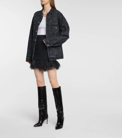 Paris Texas Stiletto Boot High Heels Boots In Black Leather In Black