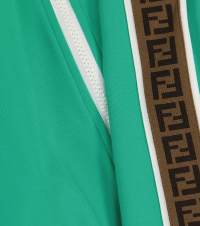 Shop Fendi Ff Technical Jersey Track Jacket In Green