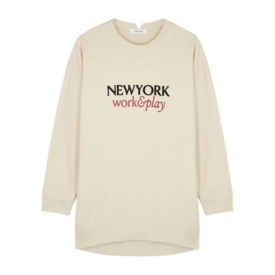 Shop Frame Work & Play Cream Cotton Sweatshirt In White