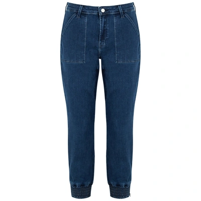 Shop J Brand Arkin Blue Stretch-denim Sweatpants In Dark Blue