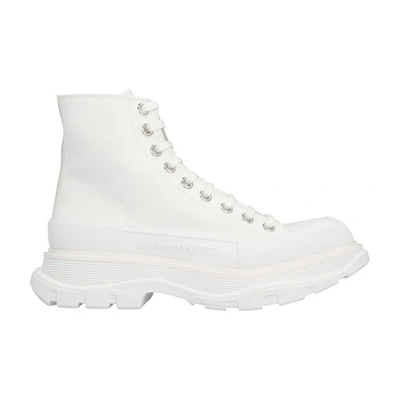 Shop Alexander Mcqueen Hybrid Ankle Boots In White White White