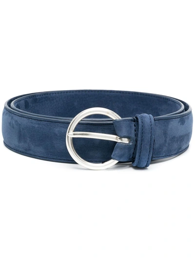 Shop Anderson's Suede Leather Belt In Blue