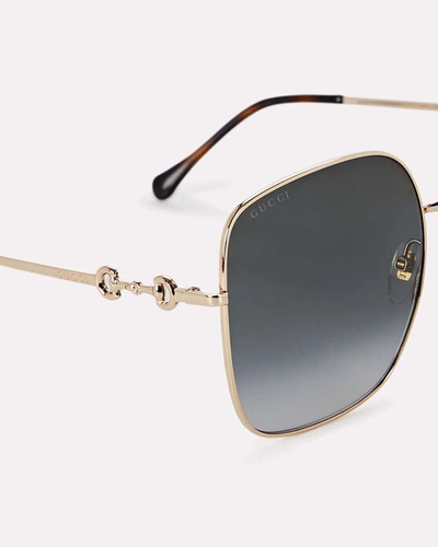 Shop Gucci Oversized Classic Square Sunglasses In Gold