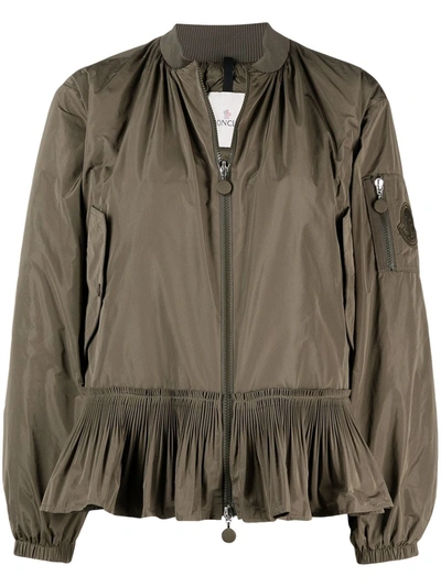 Shop Moncler Mirac Down Bomber Jacket In Green