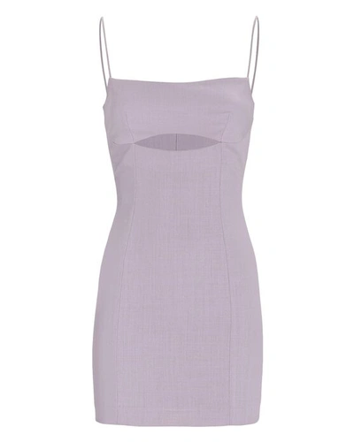 Shop Zeynep Arcay Cut-out Bodycon Mini Dress In Lilac