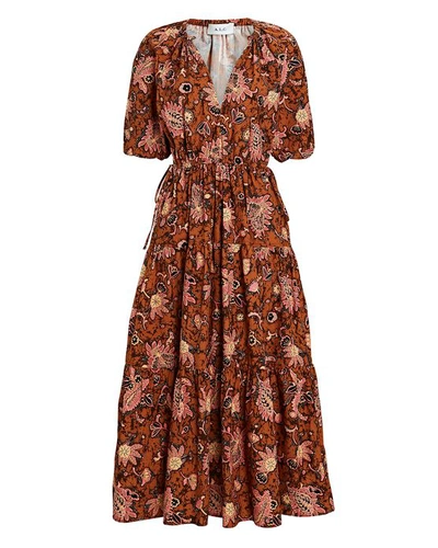 Shop A.l.c Mischa Floral Poplin Midi Dress In Multi