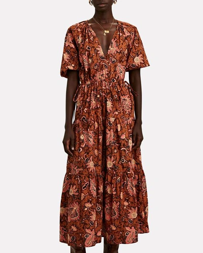 Shop A.l.c Mischa Floral Poplin Midi Dress In Multi