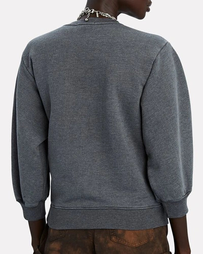 Shop Agolde Thora Cotton Crewneck Sweatshirt In Graphite