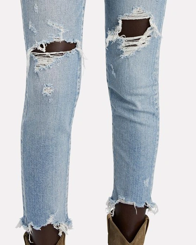 Shop Moussy Vintage Altawoods Distressed Skinny Jeans In L Blu