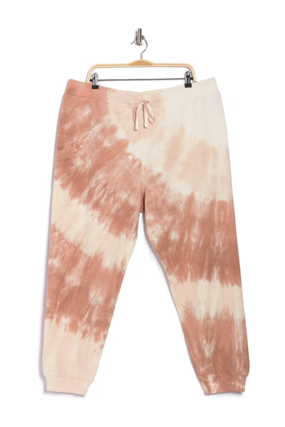 Shop Abound Fleece Drawstring Jogger Pants In Brown Neutral Tie Dye