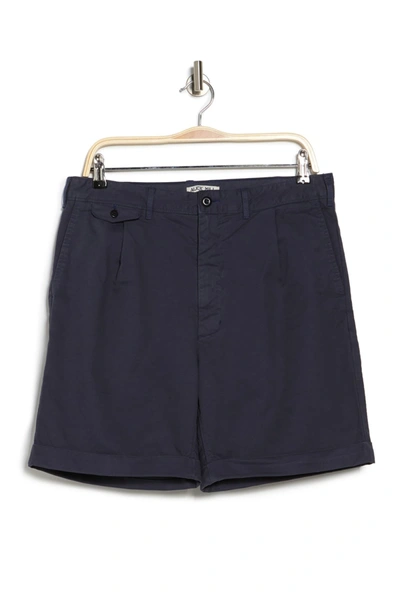 Shop Alex Mill Pleated Chino Shorts In Navy