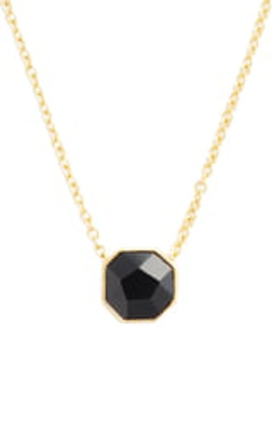 Shop Gorjana Power Gemstone Charm Adjustable Necklace In Protection/ Black Onyx/ Gold