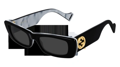 Shop Gucci Gg0516s 001 Rectangle Sunglasses In Black
