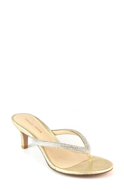 Shop Pelle Moda Eunice Slide Sandal In Platinum Gold Suede