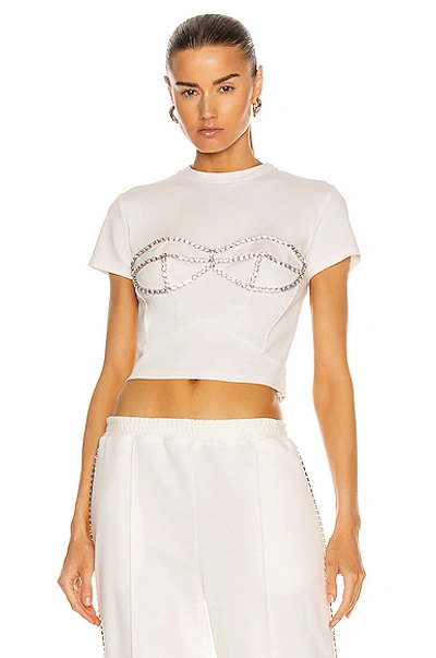 Shop Area Crystal Bustier Tee In White