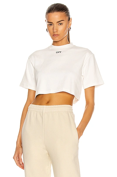 OFF-WHITE RIB CROPPED CASUAL TEE OFFF-WS119