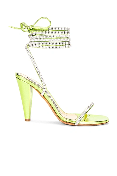 Shop Alexandre Vauthier Amina Sandal In Laminata Lime