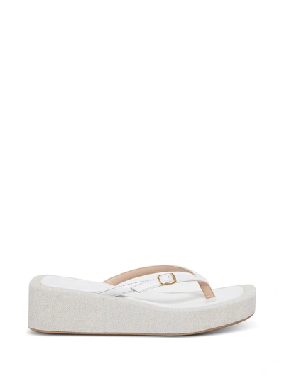 Shop Jacquemus Les Tatanes Lin Sandals In White Leather