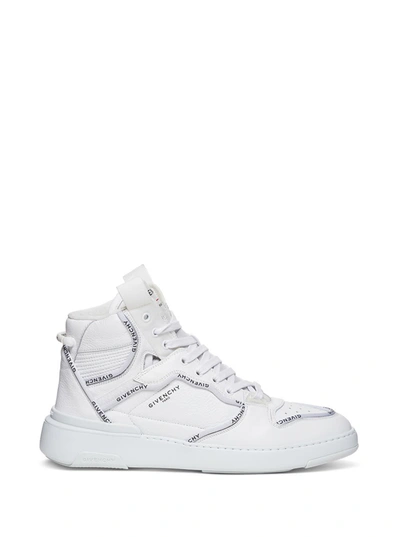 Shop Givenchy High Top Wing Sneakers In Leather With Logo In White