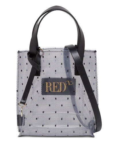 Shop Red Valentino Tote Handbag In Pvc With Polka Dots Print In Black