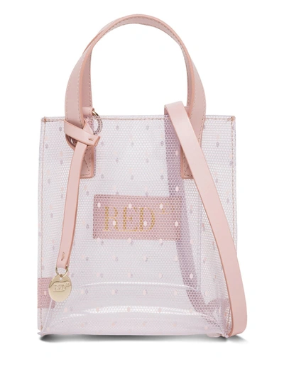 Shop Red Valentino Tote Handbag In Pvc With Polka Dots Print In Pink