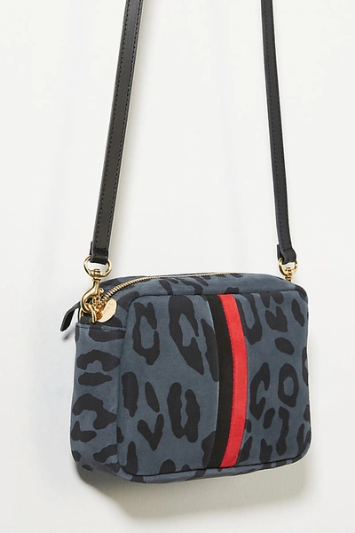 Clare V. Midi Sac Leopard Print Leather Crossbody Bag in Black