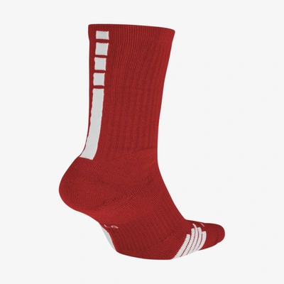 Shop Nike Elite Crew Basketball Socks In University Red,white,white
