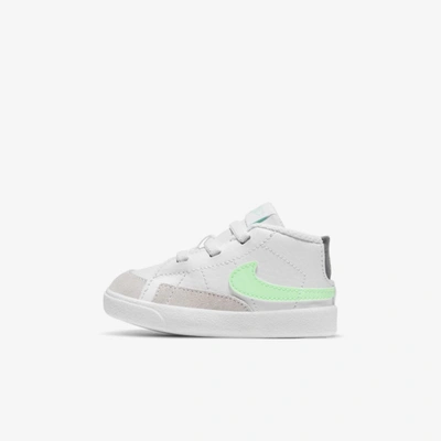 Shop Nike Blazer Mid Crib Bootie In White,smoke Grey,black,vapor Green
